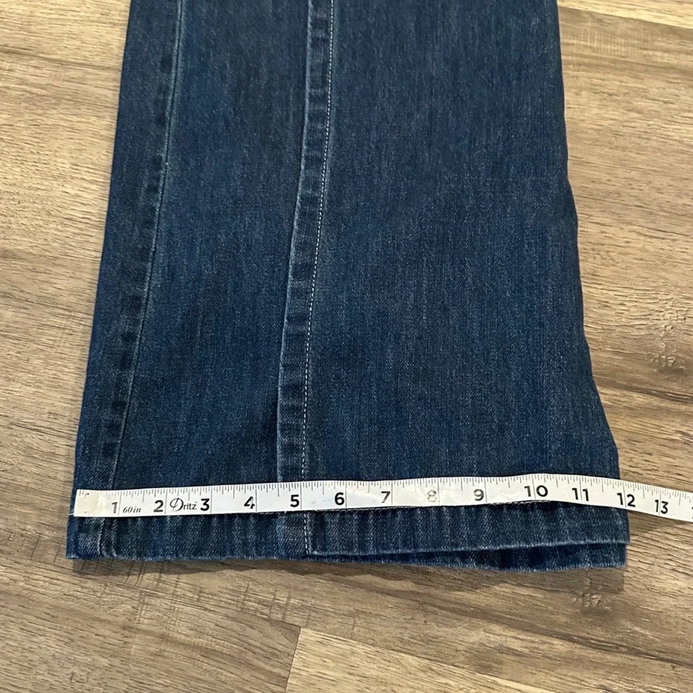 Free People We The Free Wide Leg Wrap Pant Denim Jeans Tie Waist Sz 27 Dark Wash